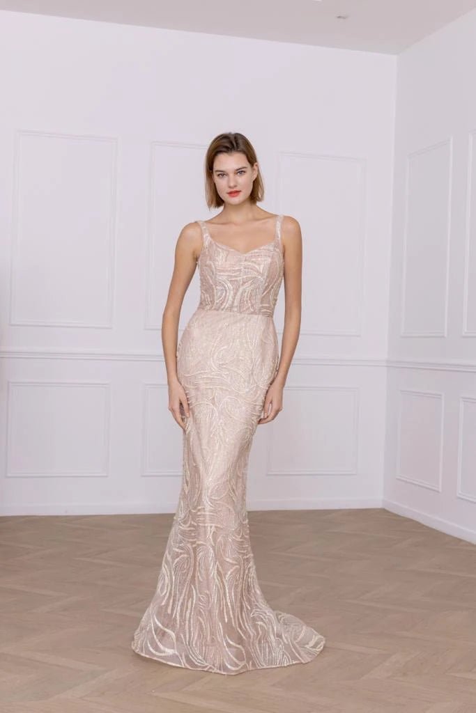 Robe de soirée texturée rose - RIVE GAUCHE