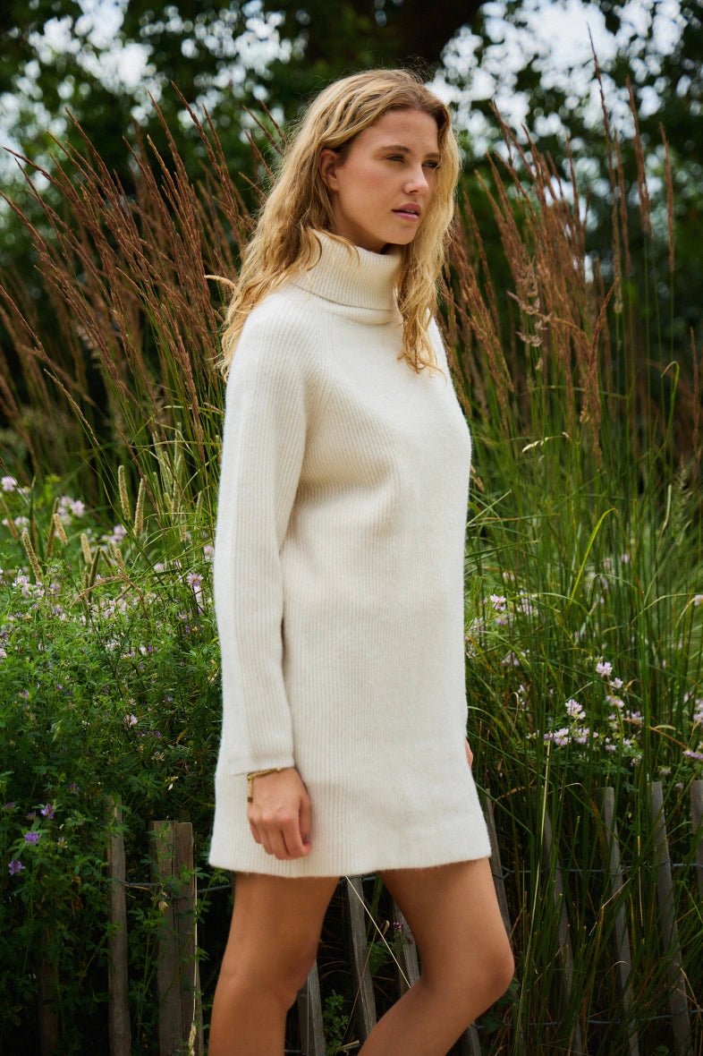 Robe pull col roulé écrue Gina - RIVE GAUCHE
