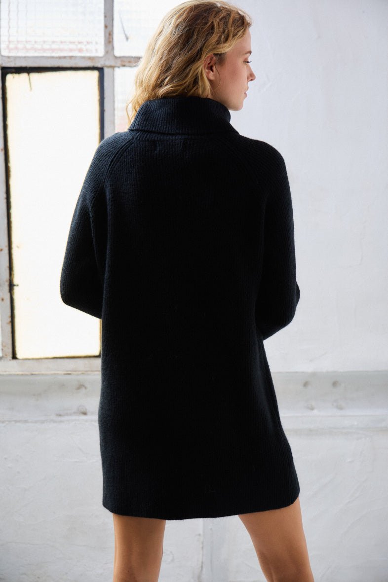 Robe pull col roulé noire Gina - RIVE GAUCHE