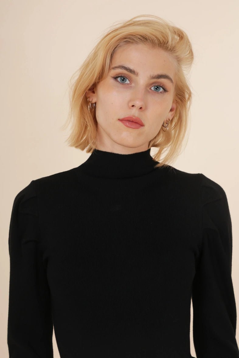 Robe pull en maille noire avec boucle - RIVE GAUCHE