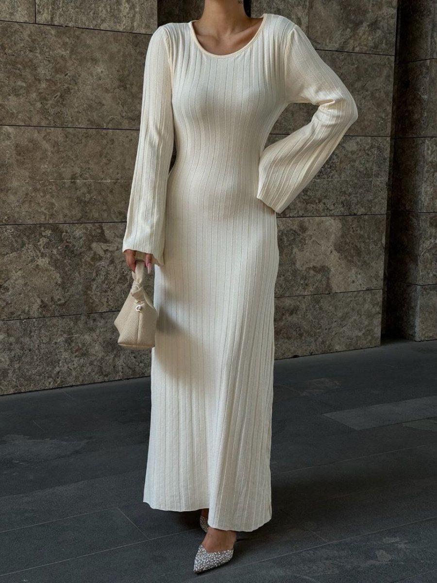 Robe pull maille côtelée blanche - RIVE GAUCHE