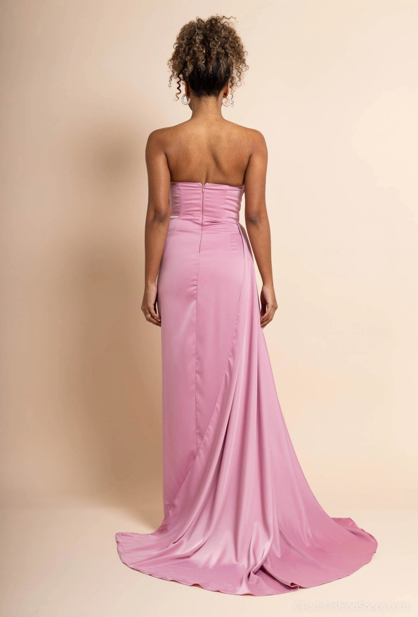 Robe Rose bustier en satin - RIVE GAUCHE