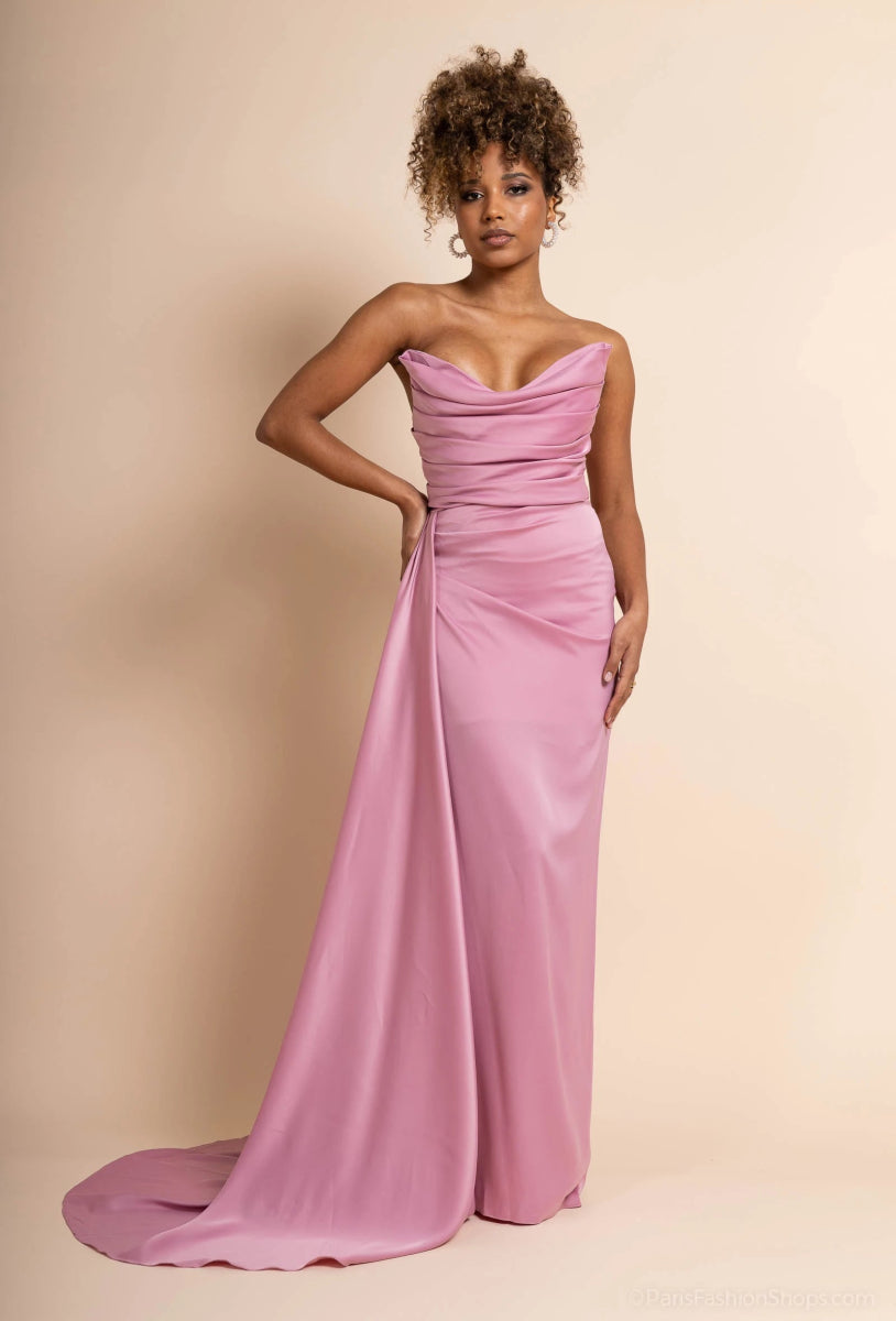 Robe Rose bustier en satin - RIVE GAUCHE