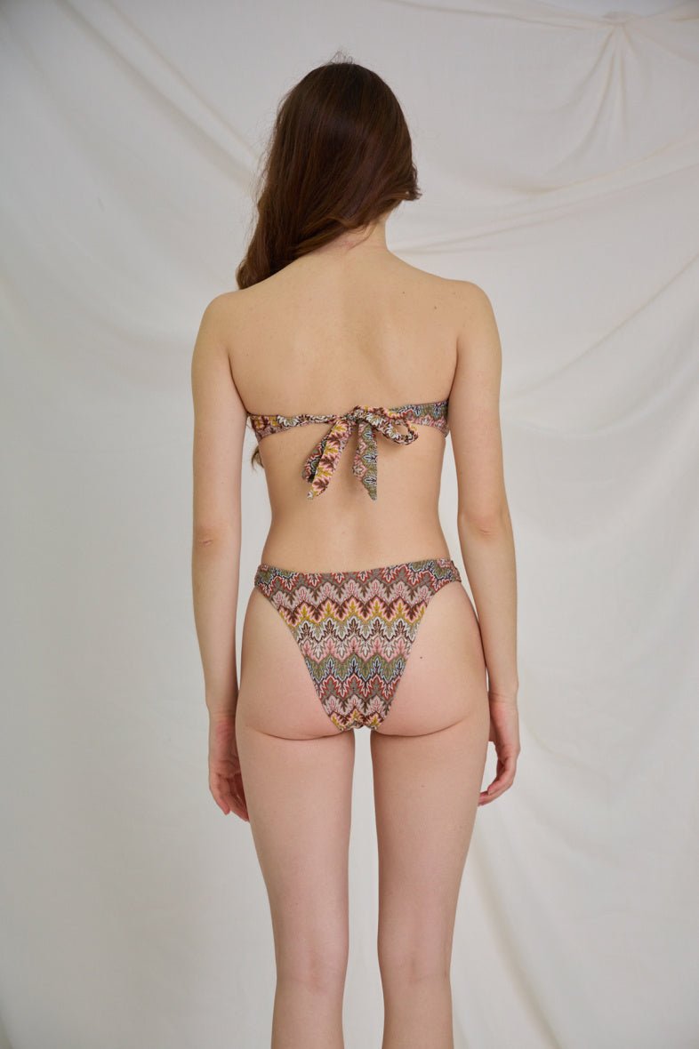 Rose Blush Bikini Bandeau à Broderie - RIVE GAUCHE