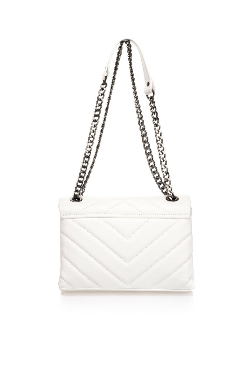 Sac à bandoulière en cuir réel blanc - RIVE GAUCHE