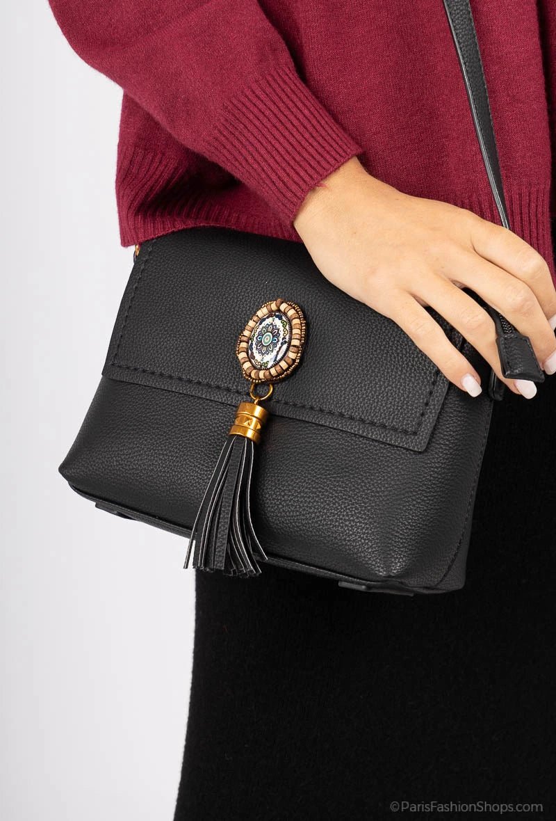 Sac à bandoulière en similicuir avec motif bohème chic - RIVE GAUCHE