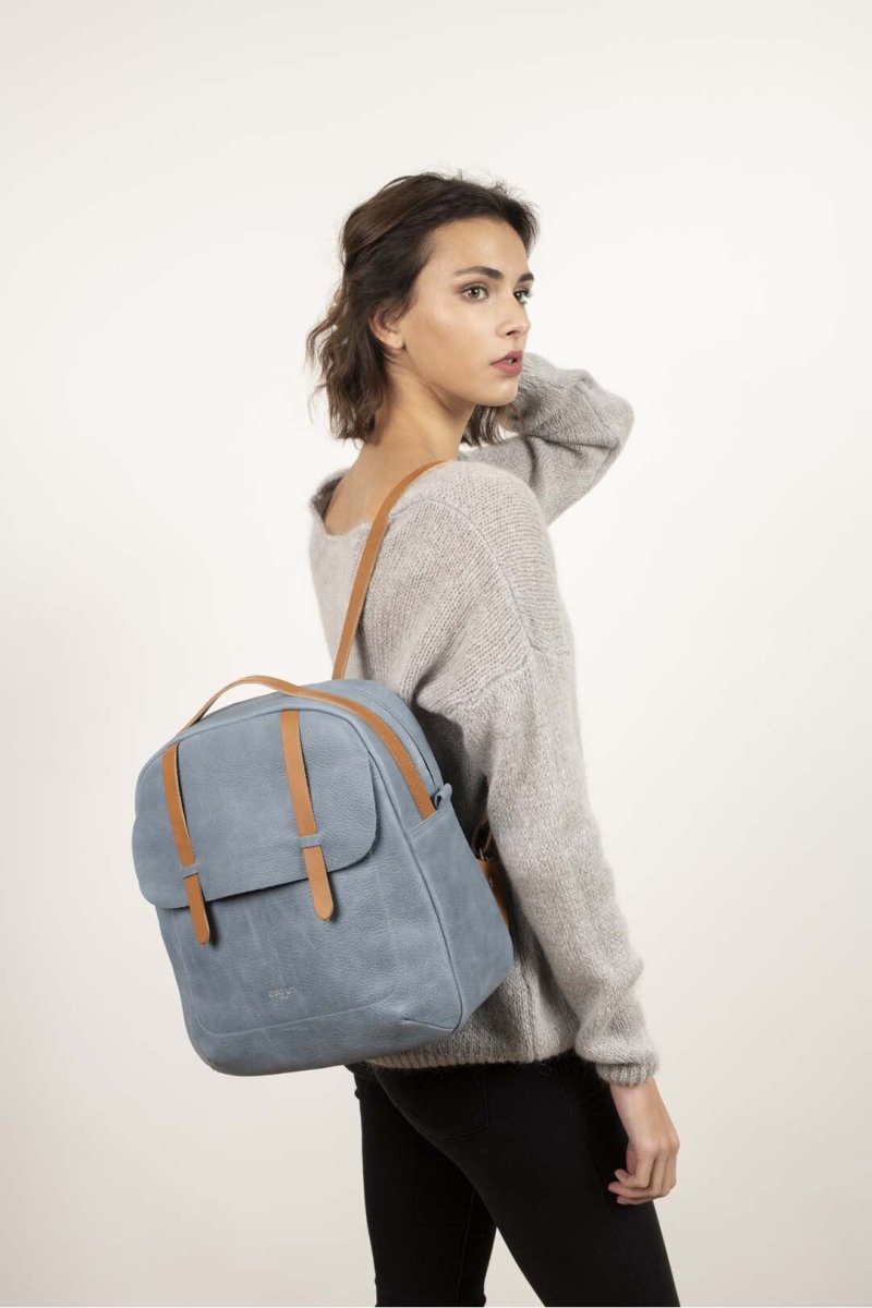 Sac à dos en cuir haute qualité bleu - RIVE GAUCHE