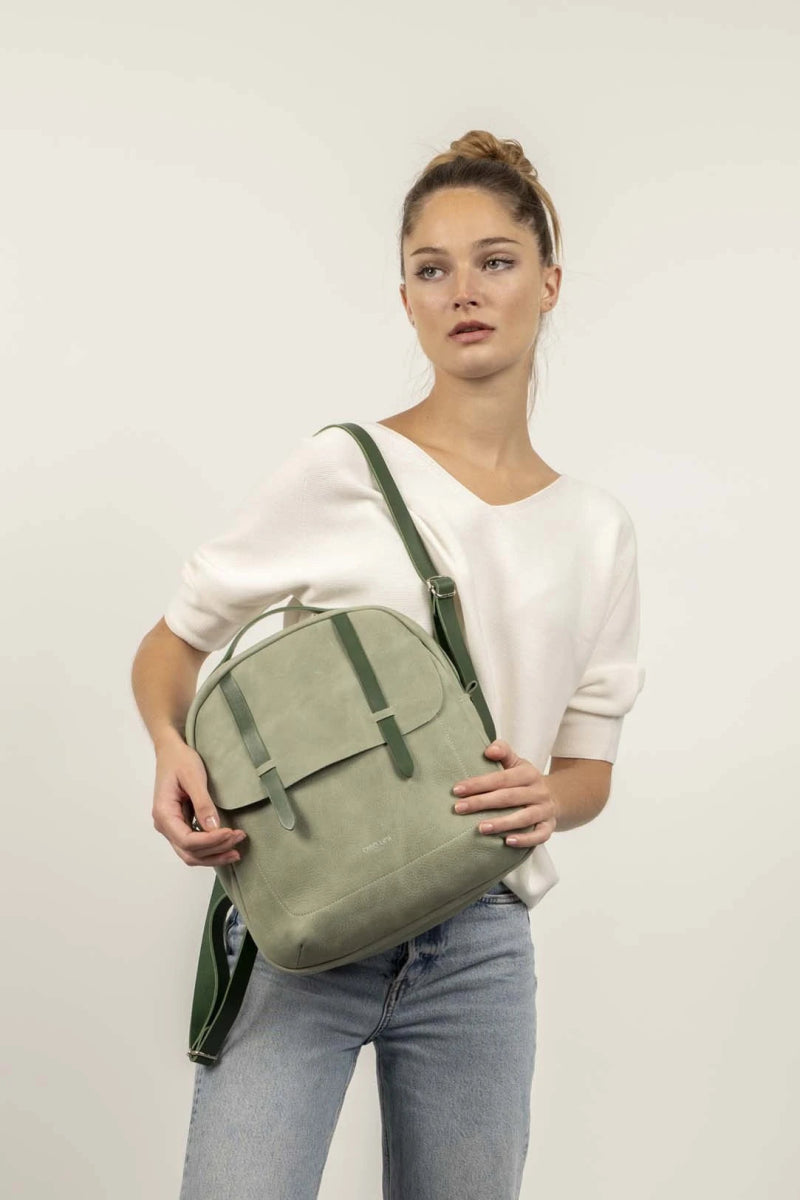 Sac à dos en cuir haute qualité céladon - RIVE GAUCHE