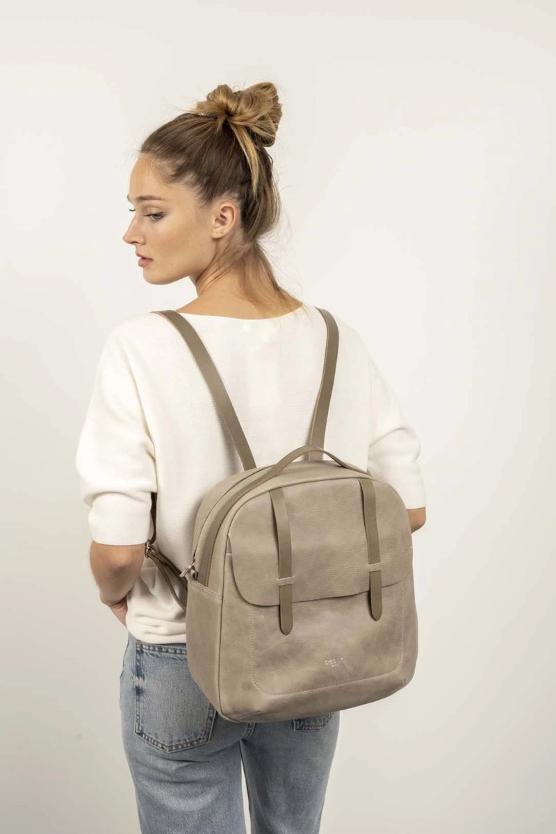 Sac à dos en cuir haute qualité gris - RIVE GAUCHE