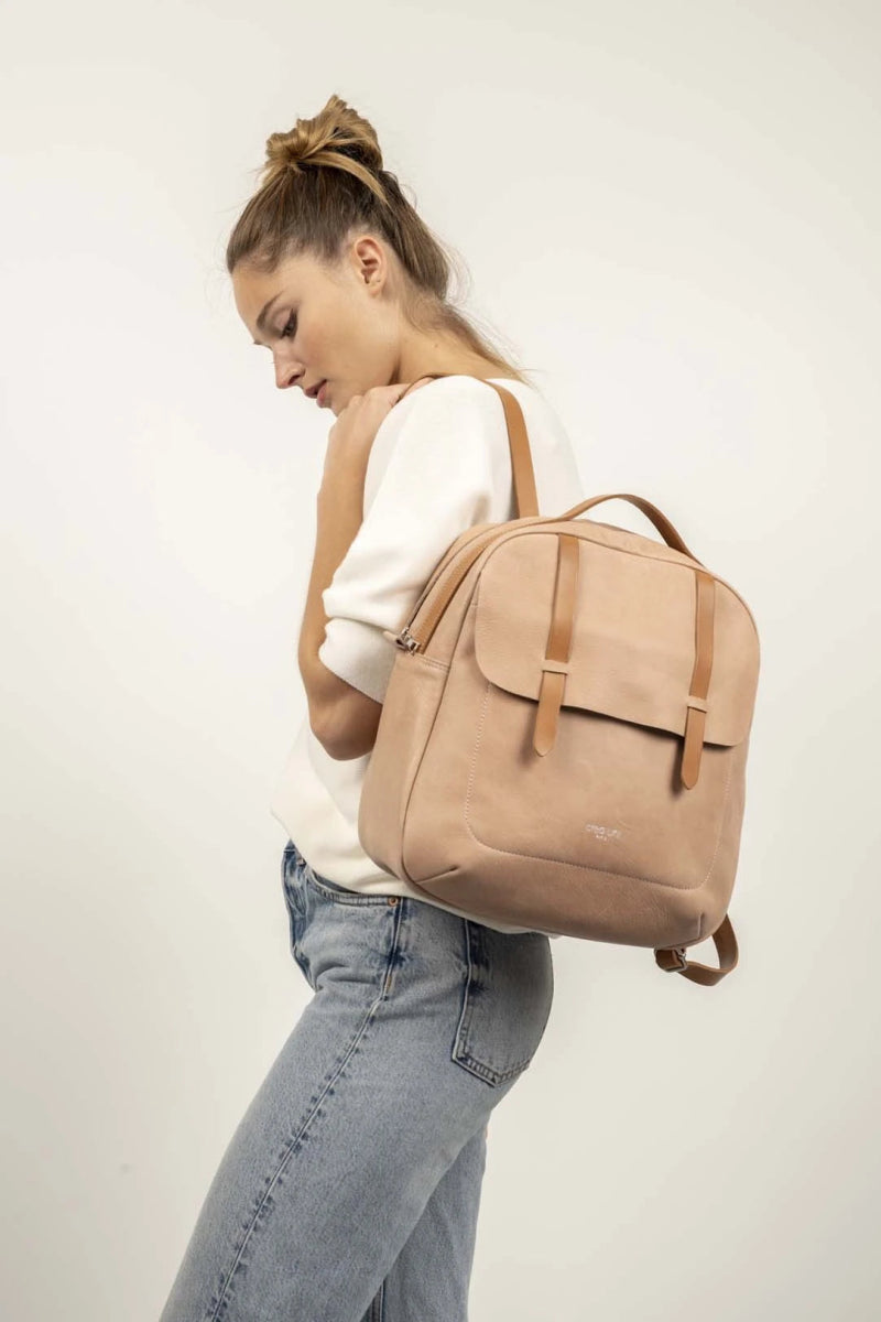Sac à dos en cuir haute qualité nude - RIVE GAUCHE