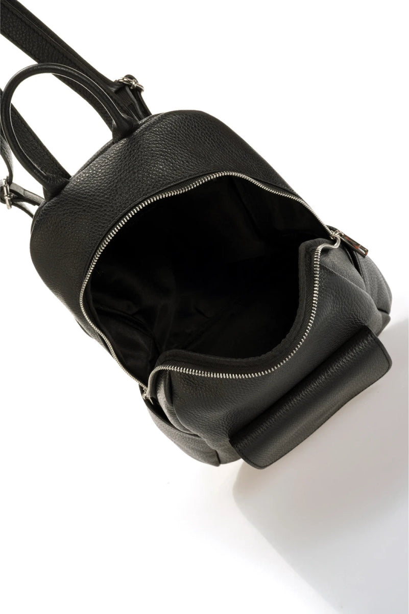 Sac à dos en cuir véritable noir - RIVE GAUCHE