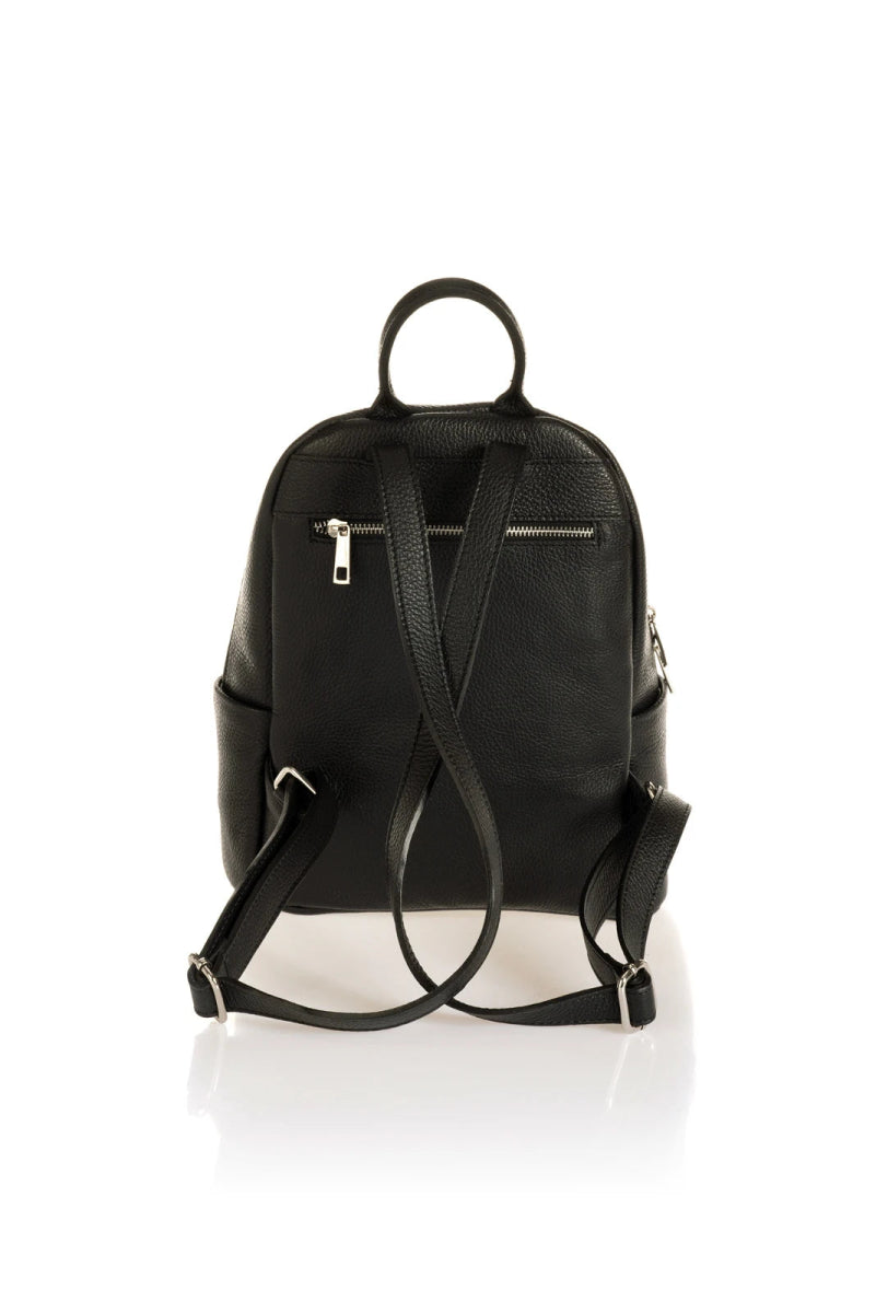 Sac à dos en cuir véritable noir - RIVE GAUCHE