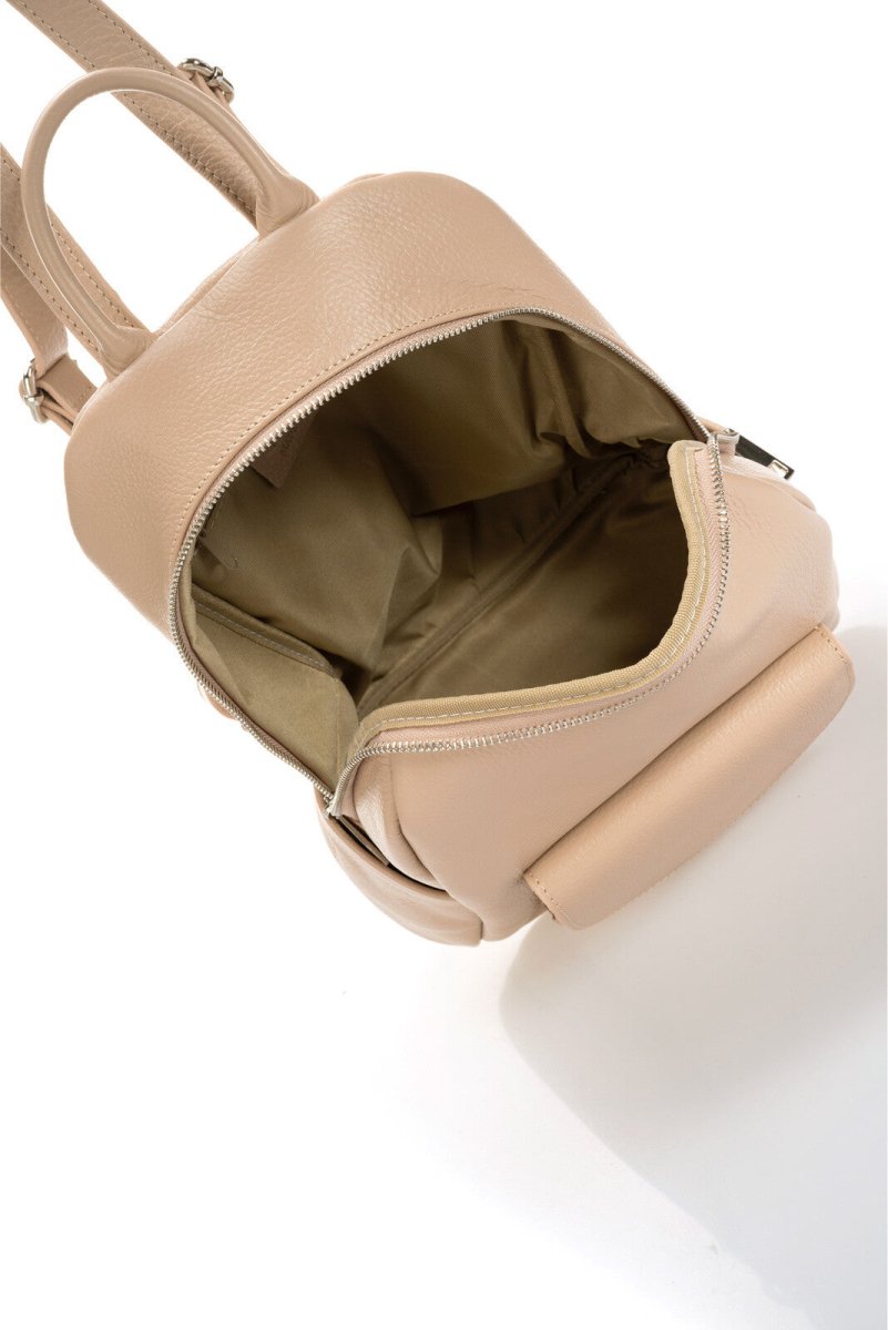 Sac à dos en cuir véritable nude - RIVE GAUCHE