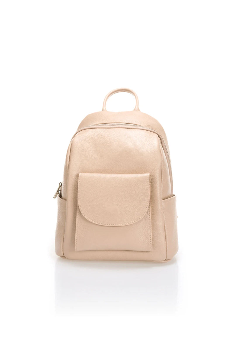 Sac à dos en cuir véritable nude - RIVE GAUCHE