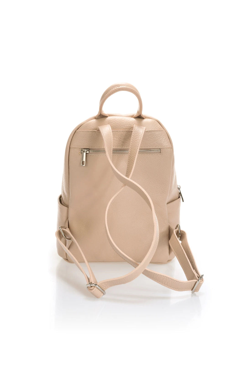 Sac à dos en cuir véritable nude - RIVE GAUCHE