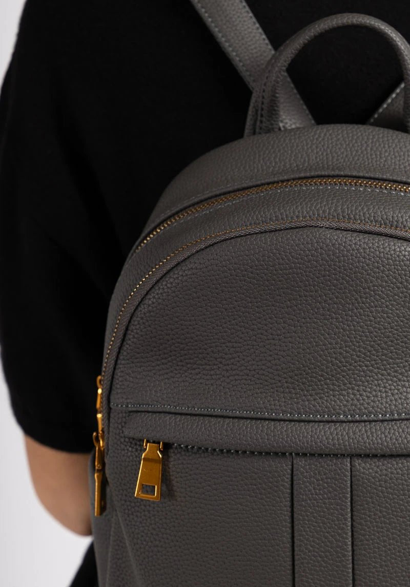 Sac à dos gris en simili cuir - RIVE GAUCHE