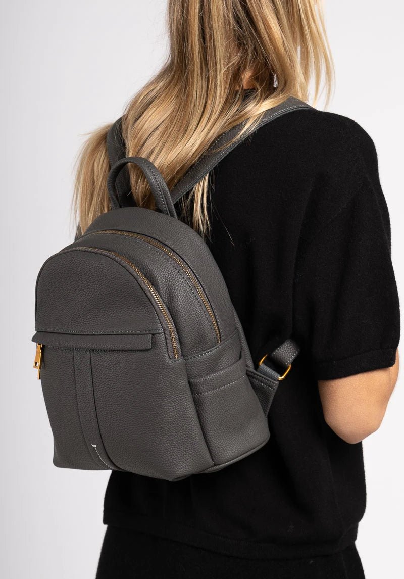 Sac à dos gris en simili cuir - RIVE GAUCHE