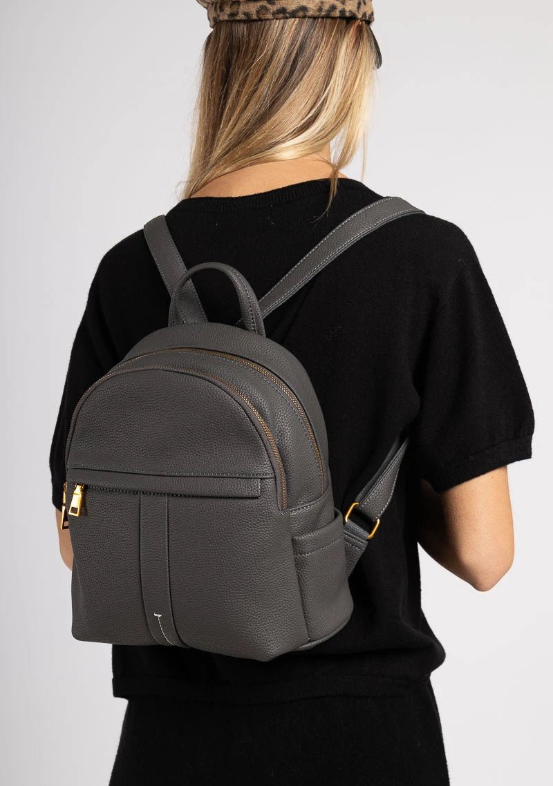 Sac à dos gris en simili cuir - RIVE GAUCHE