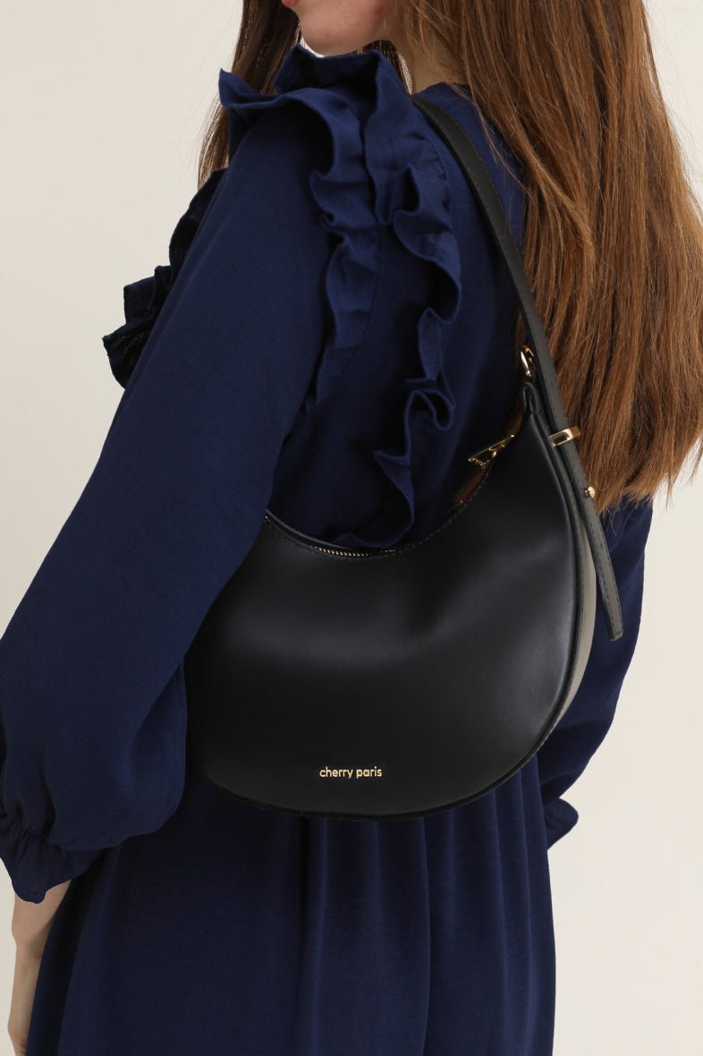 Sac à l'épaule Cherry Paris demi - lune noir - RIVE GAUCHE