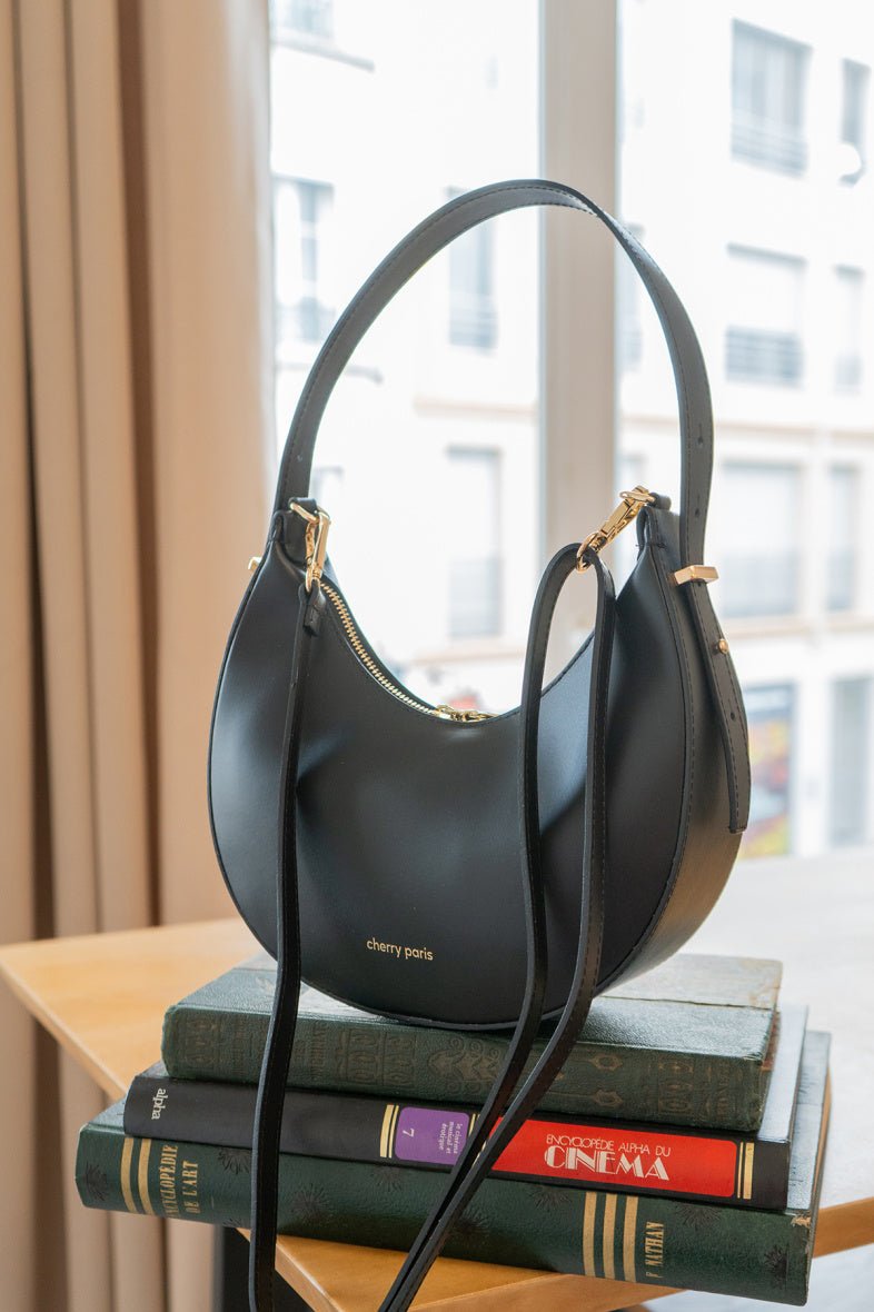 Sac à l'épaule Cherry Paris demi - lune noir - RIVE GAUCHE