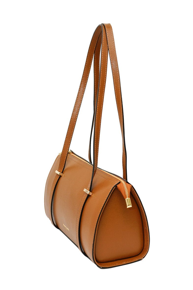 Sac à l'épaule Cherry Paris en cuir de vachette camel - RIVE GAUCHE