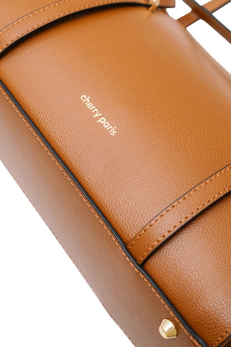 Sac à l'épaule Cherry Paris en cuir de vachette camel - RIVE GAUCHE