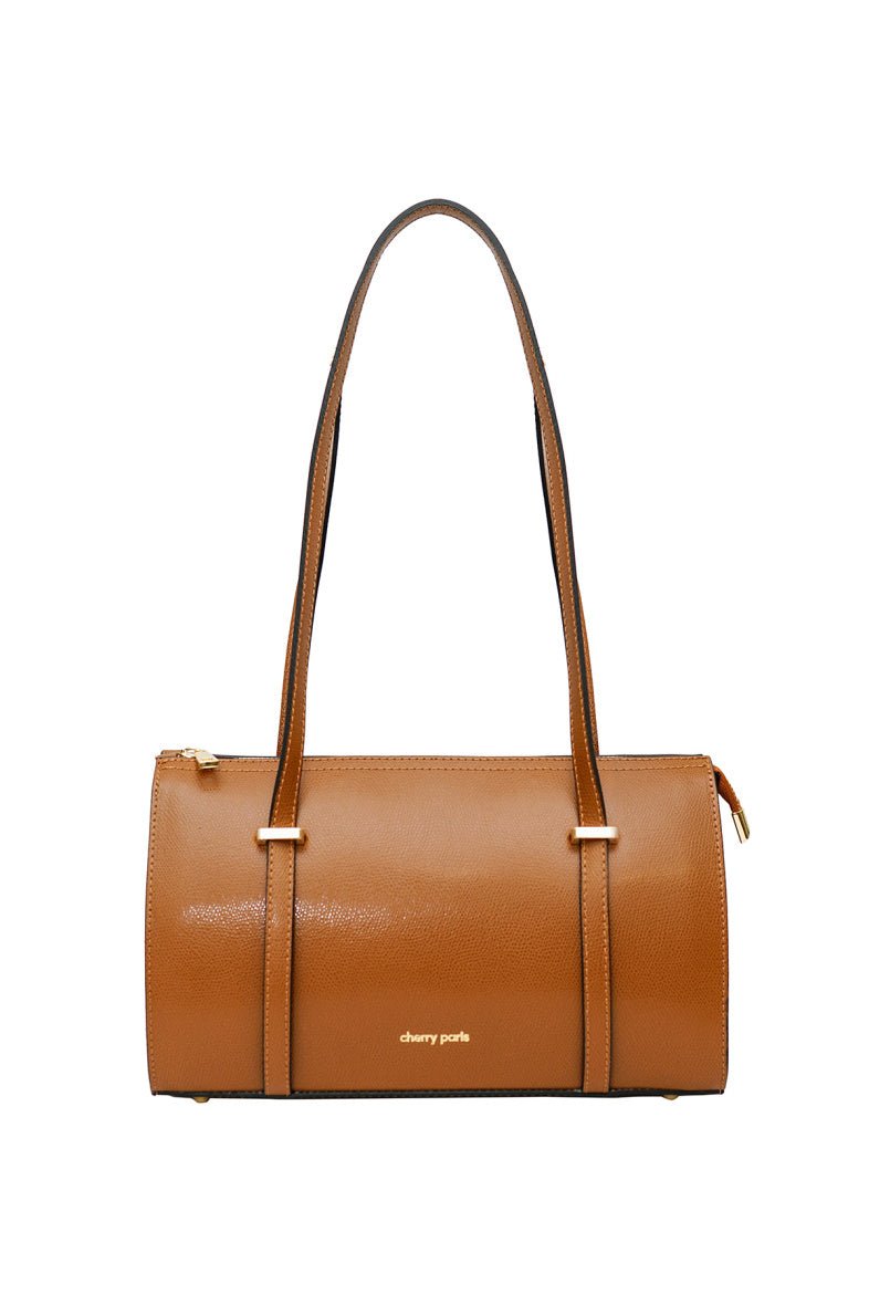 Sac à l'épaule Cherry Paris en cuir de vachette camel - RIVE GAUCHE