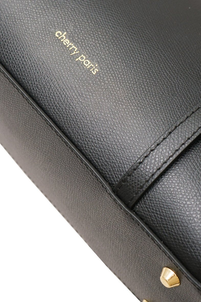Sac à l'épaule Cherry Paris en cuir de vachette noir - RIVE GAUCHE