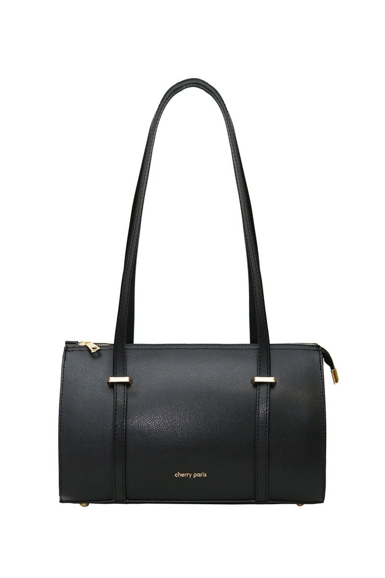 Sac à l'épaule Cherry Paris en cuir de vachette noir - RIVE GAUCHE