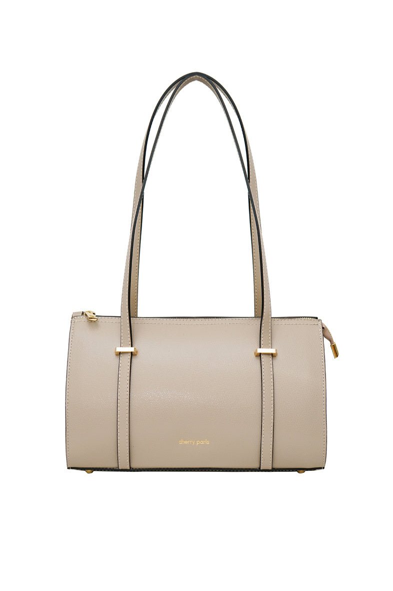 Sac à l'épaule Cherry Paris en cuir de vachette taupe - RIVE GAUCHE