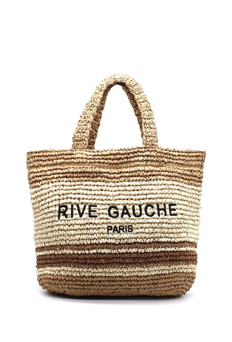 Sac à main cabas tricolore RIVE GAUCHE taupe - RIVE GAUCHE