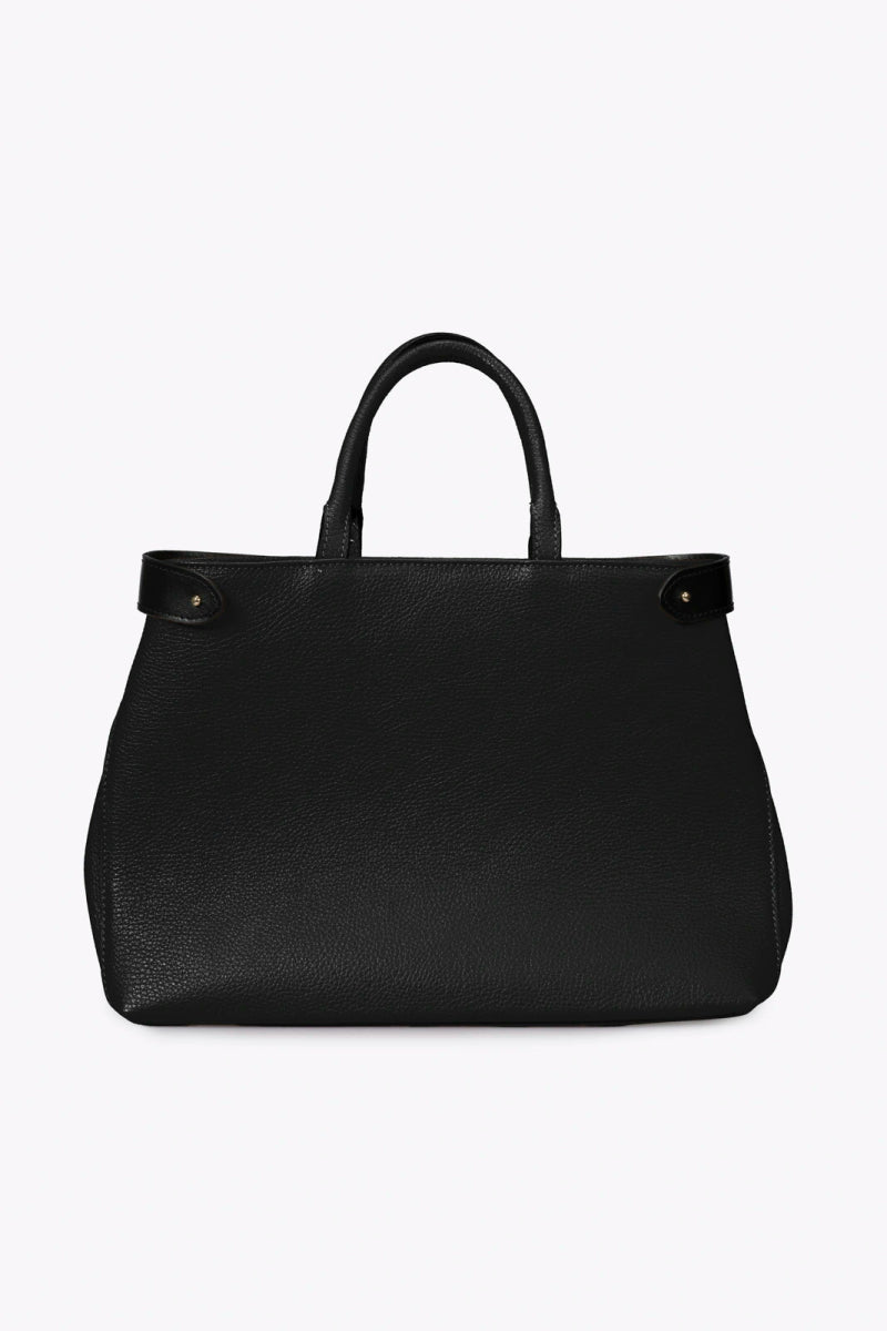 Sac à main en cuir véritable noir - RIVE GAUCHE
