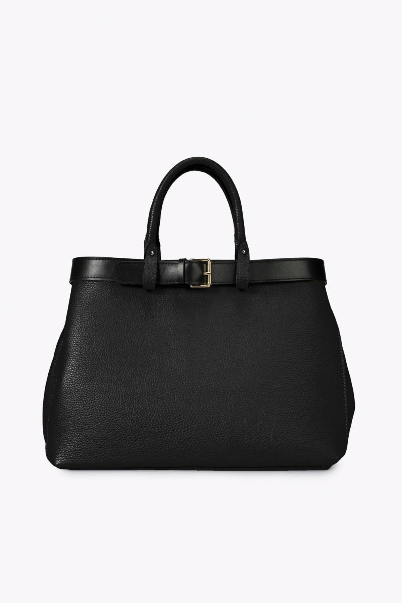 Sac à main en cuir véritable noir - RIVE GAUCHE