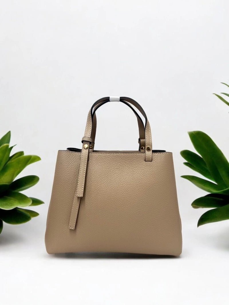Sac à main en cuir véritable taupe - RIVE GAUCHE