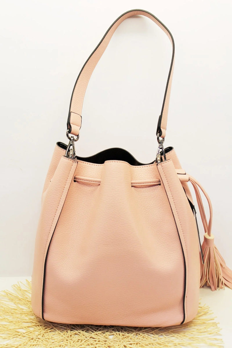 Sac à main en simili cuir rose blush - RIVE GAUCHE