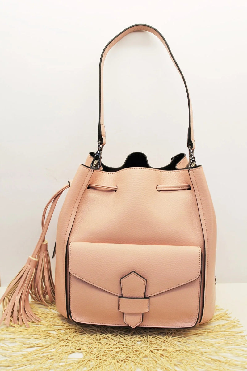 Sac à main en simili cuir rose blush - RIVE GAUCHE