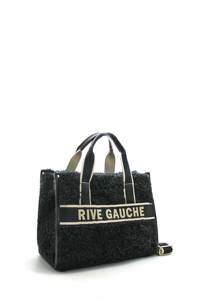 Sac à main moumoute noir RIVE GAUCHE - RIVE GAUCHE