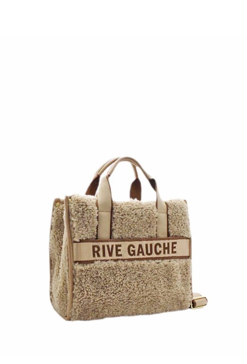 Sac à main moumoute taupe RIVE GAUCHE - RIVE GAUCHE