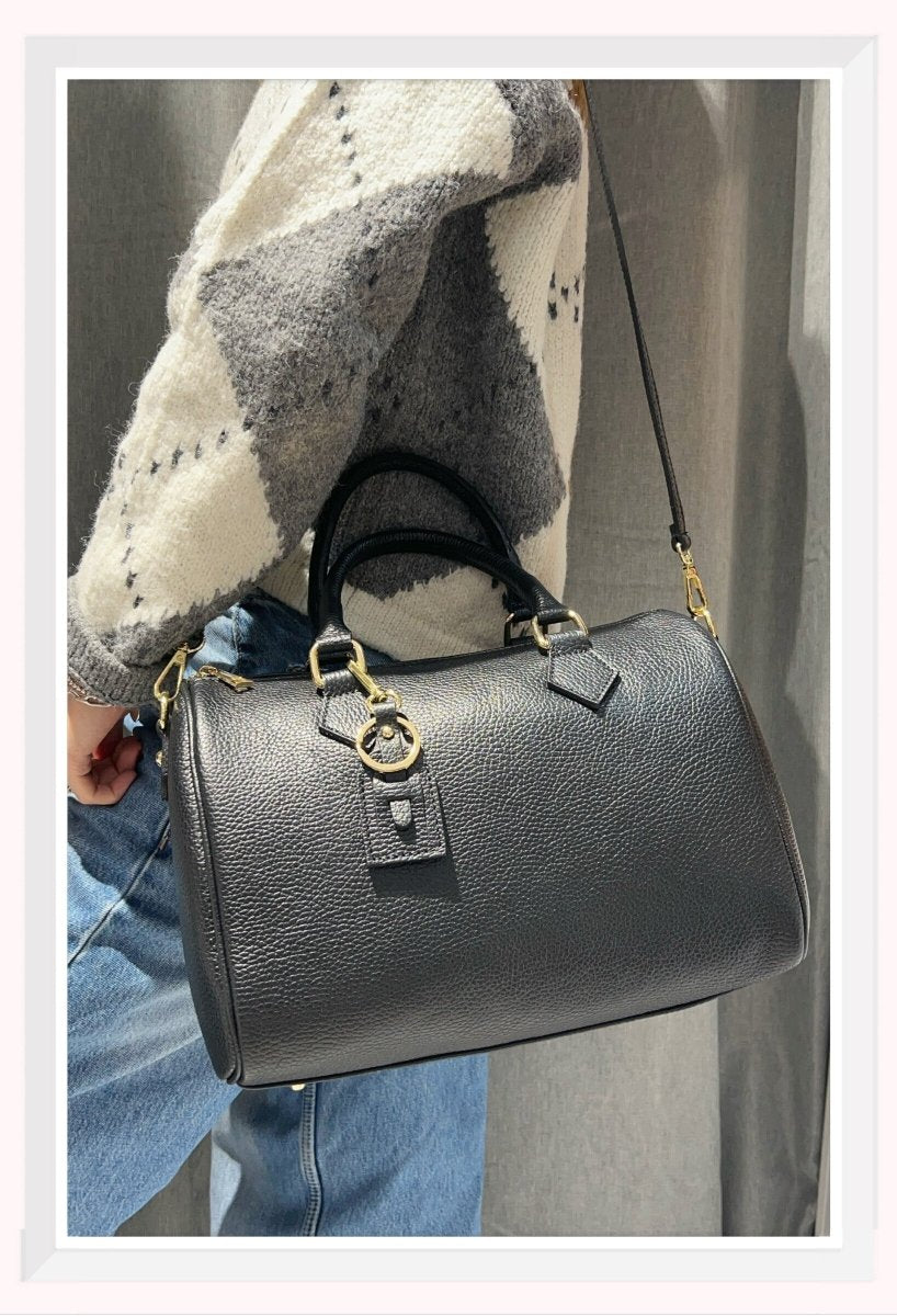 Sac bowling en cuir grainé - RIVE GAUCHE