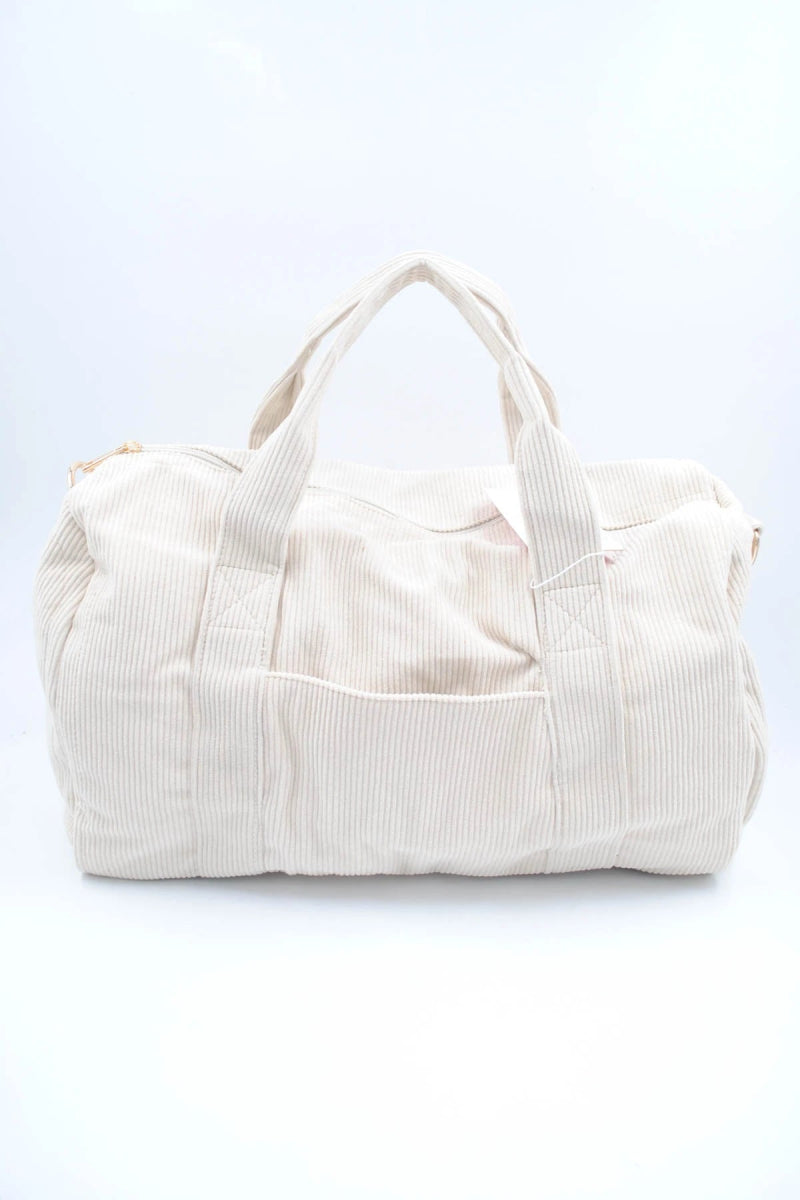 Sac bowling en velours côtelé blanc - RIVE GAUCHE