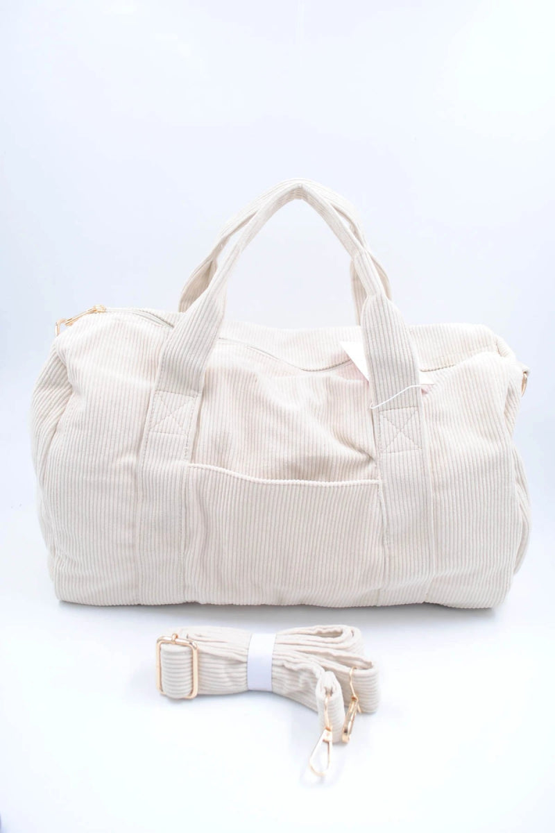 Sac bowling en velours côtelé blanc - RIVE GAUCHE