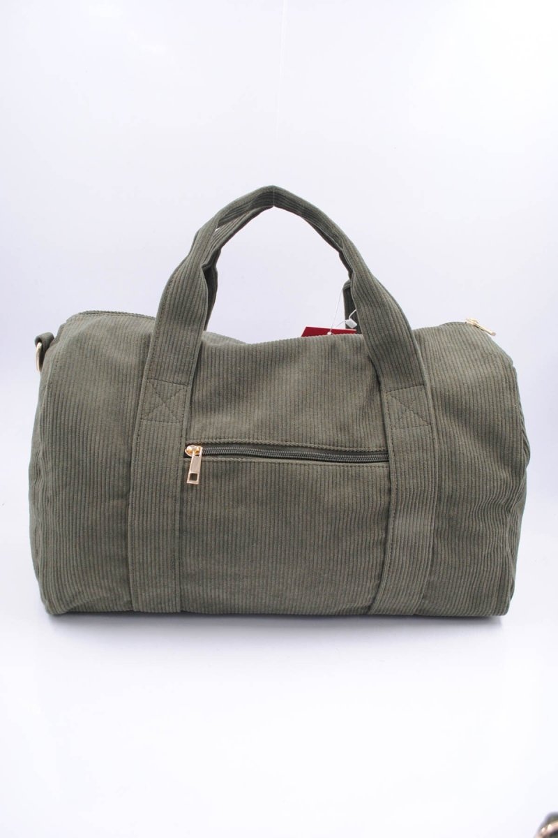 Sac bowling en velours côtelé kaki - RIVE GAUCHE