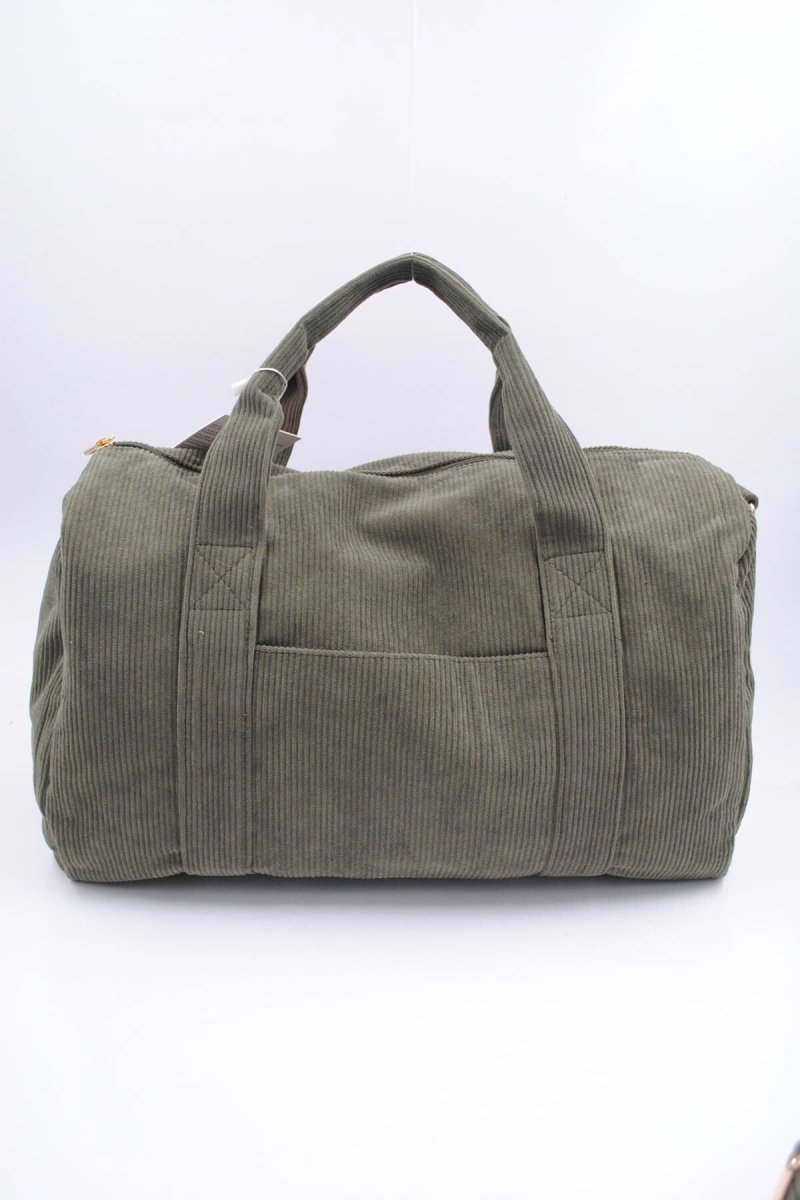Sac bowling en velours côtelé kaki - RIVE GAUCHE