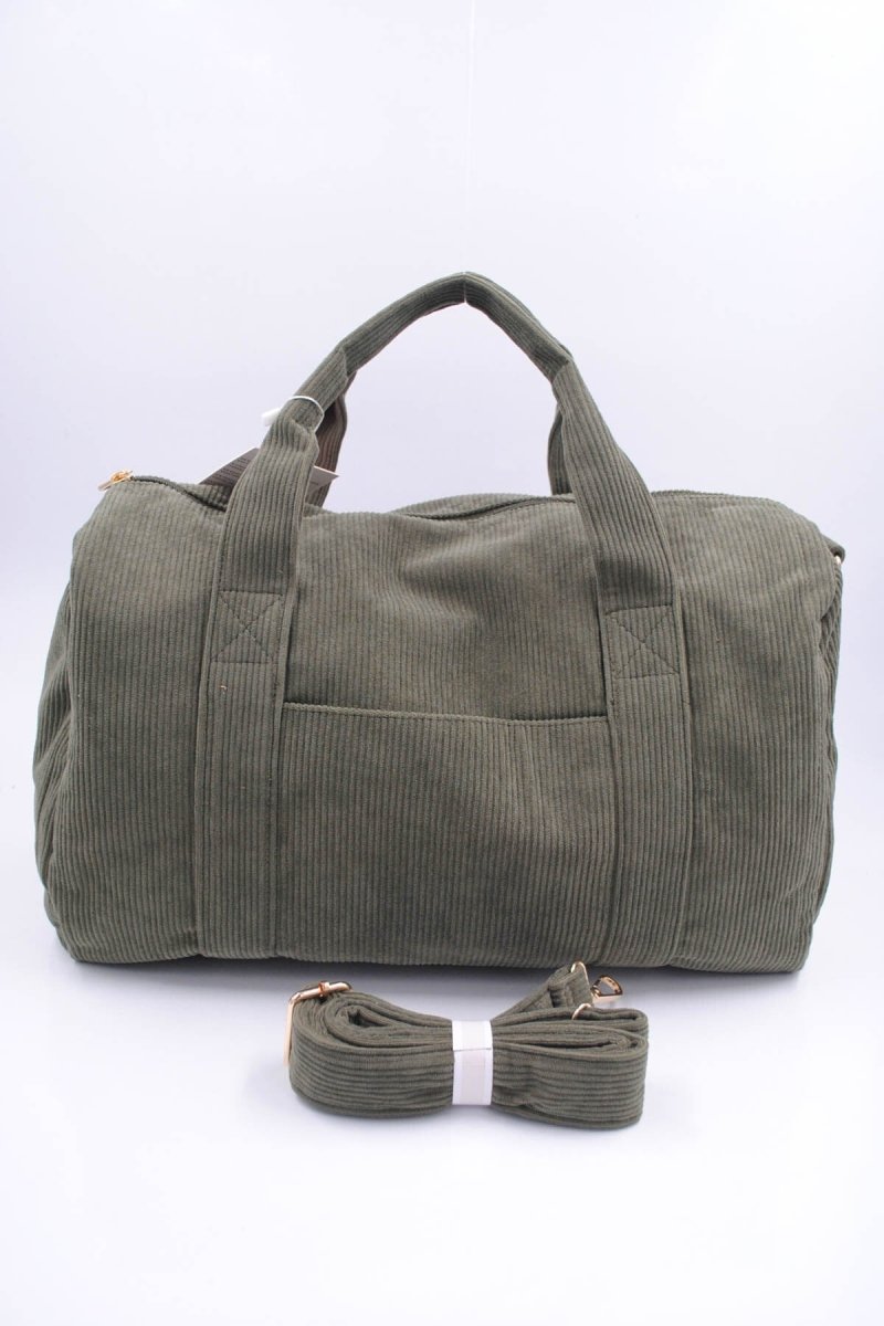 Sac bowling en velours côtelé kaki - RIVE GAUCHE