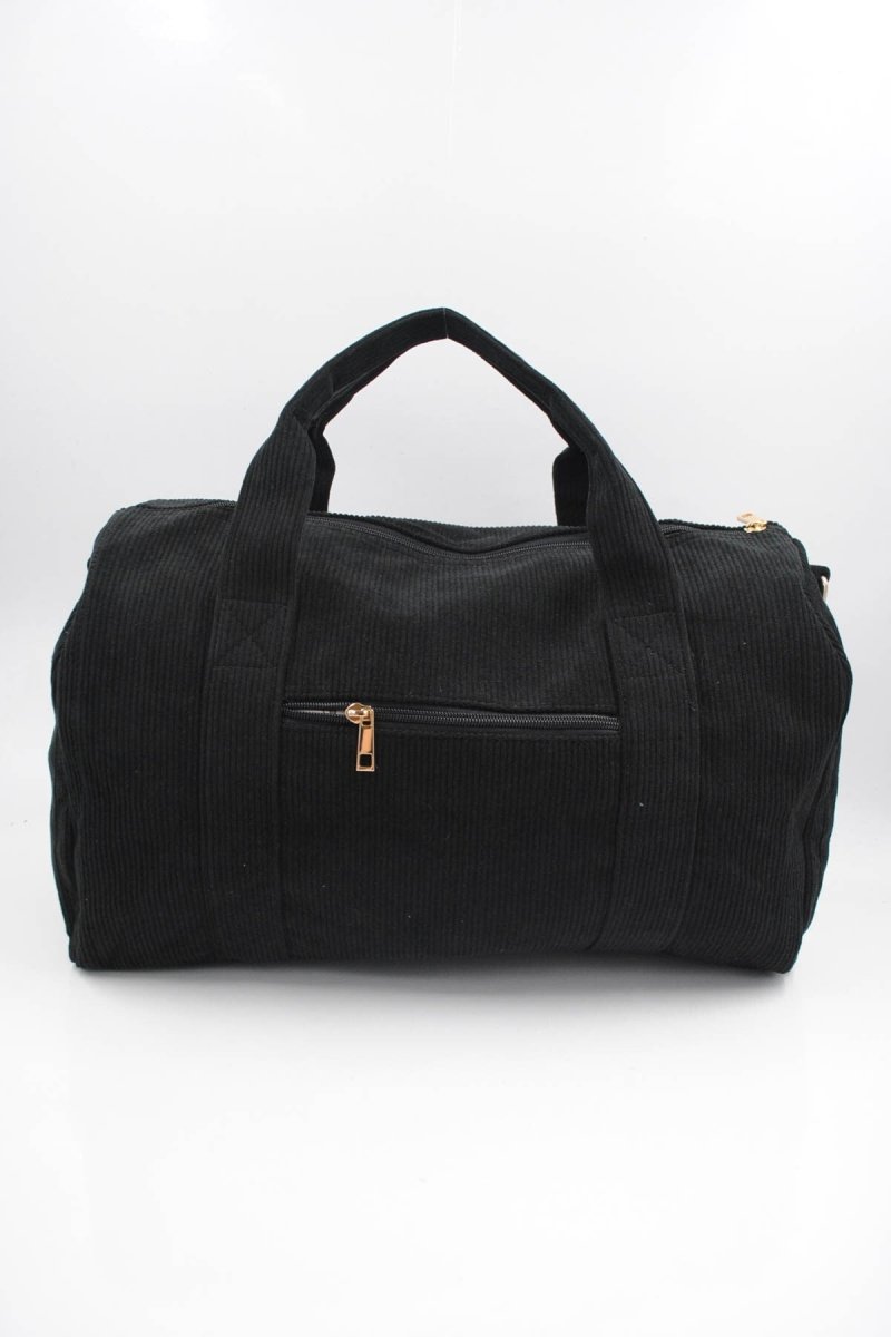 Sac bowling en velours côtelé noir - RIVE GAUCHE