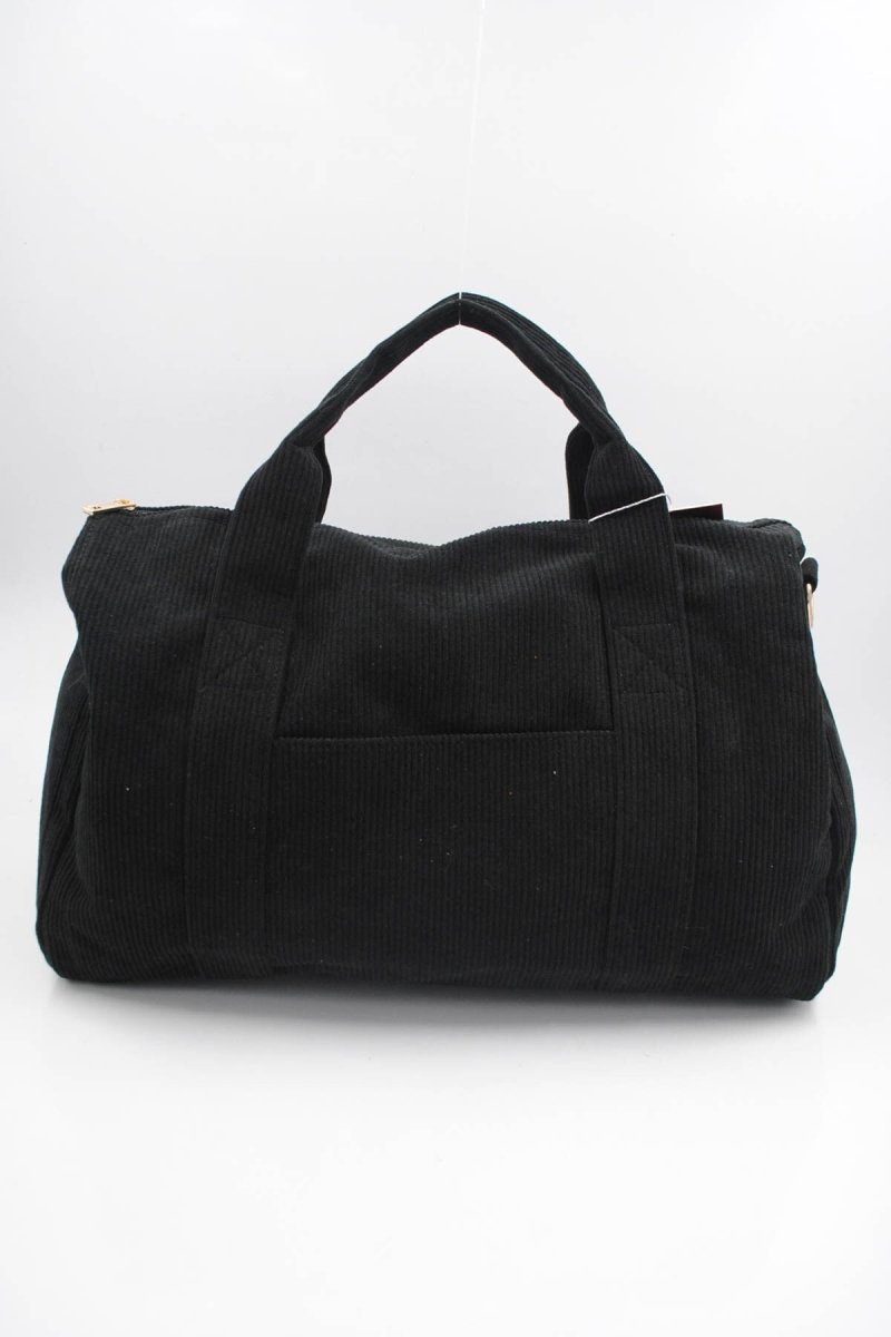 Sac bowling en velours côtelé noir - RIVE GAUCHE