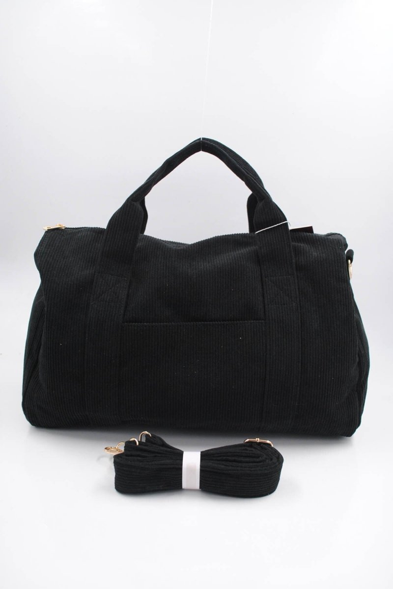 Sac bowling en velours côtelé noir - RIVE GAUCHE