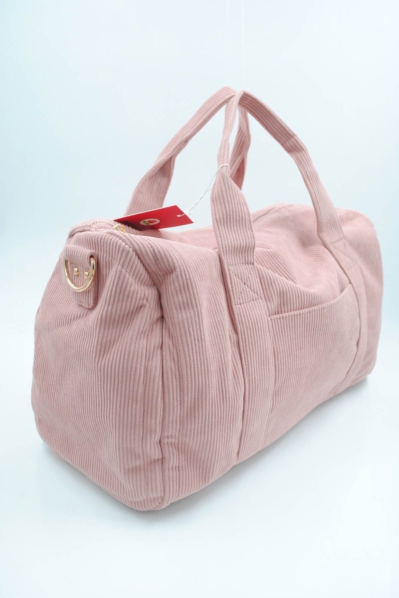 Sac bowling en velours côtelé rose - RIVE GAUCHE