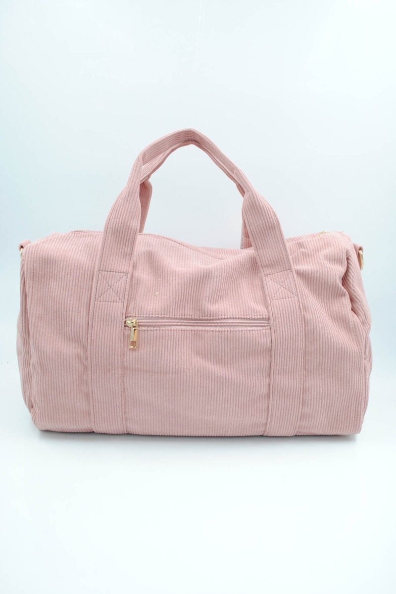 Sac bowling en velours côtelé rose - RIVE GAUCHE