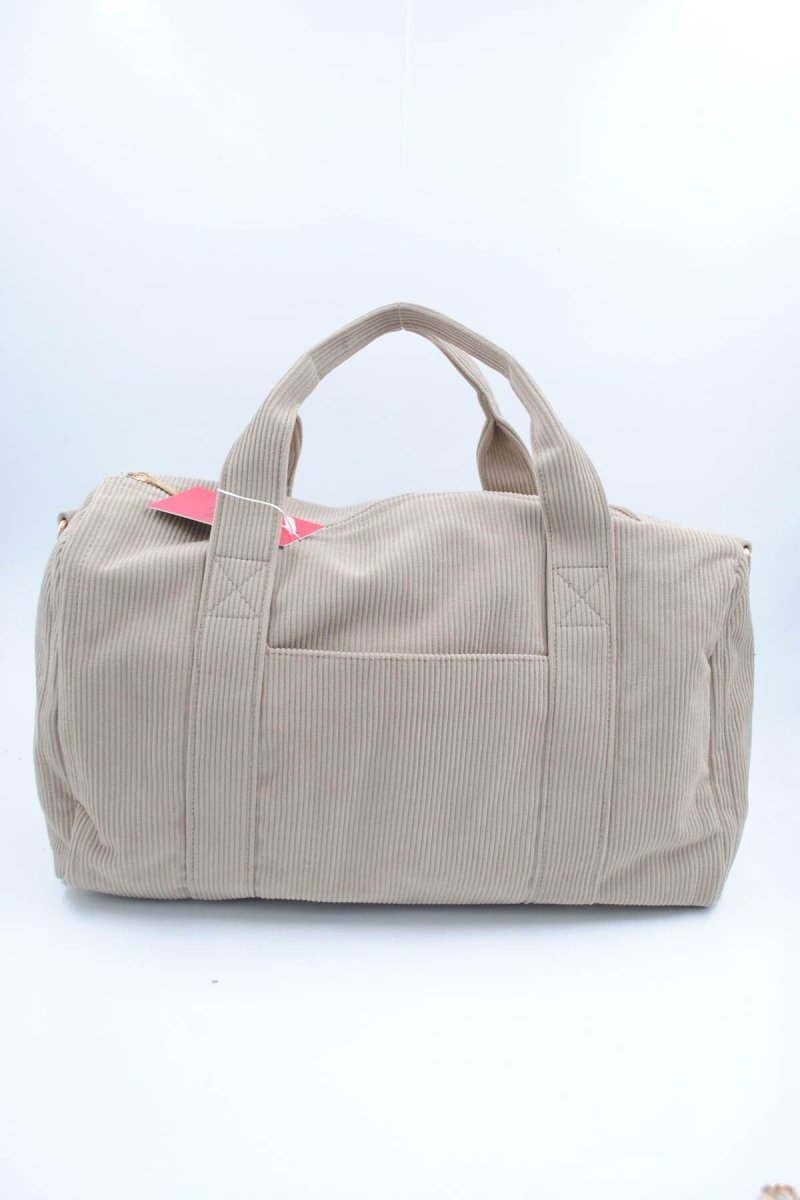 Sac bowling en velours côtelé taupe - RIVE GAUCHE